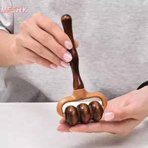 Con lăn Massage bằng gỗ HFSHY Giảm cơ cầm tay cho Ne, Vai, Đầu Thúc đẩy tuần hoàn Sử dụng tại nhà & văn phòng VN