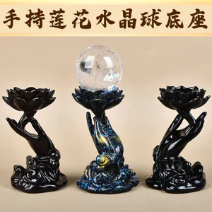 Zen Bergamot Hoa Sen Đồ Trang Trí Nhà Nhựa Thủ Công Ngọc Tự Nhiên Bóng Giá Đỡ Pha Lê Bóng Đế Đá Thô Chân Đế CVXT