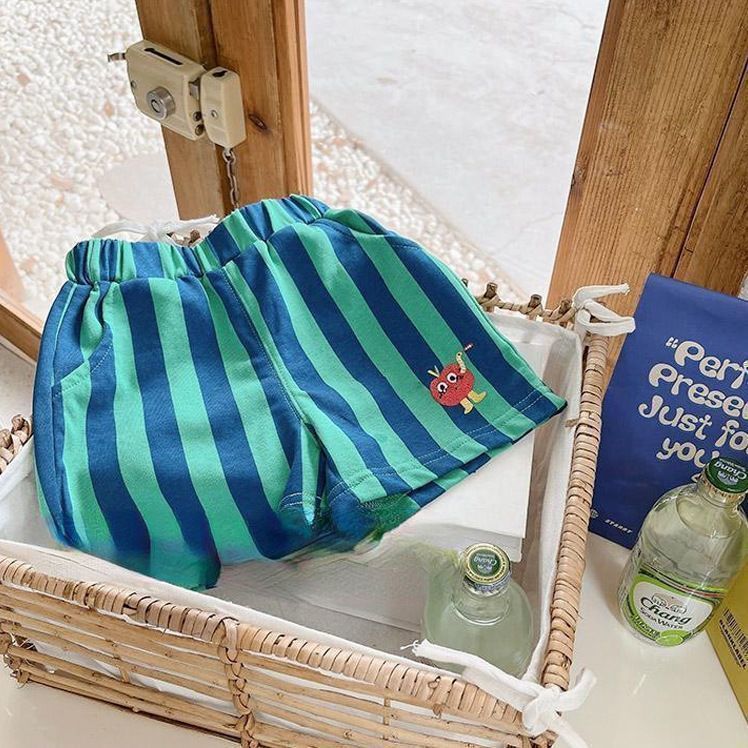 Quần Short Sọc Mỏng Trẻ Em Mùa Hè Hàn Quốc Quần Crop Thường Ngày 73-120 Size NFOX