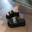 Dép Nữ ins Siêu Nóng Mùa Hè Phong Cách Mới Mặc Ngoài Nhỏ 8cm Đế Dày Tăng Chiều Cao Bánh Xốp Velcro Flip-Flops