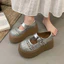 Giày Sandal Dệt Rỗng Mũi Che Phủ Nữ Giày Lưới Thoáng Khí Mùa Hè Phù Hợp Với Loafers Dày Đế Cao Sha