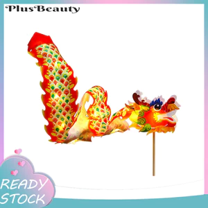< Pluscloth > Bộ đèn lồng múa rồng Trung Quốc tự làm với dây đèn Led Đồ chơi cơ thể bằng vải thủ công cho trẻ em Người lớn – Đạo cụ biểu diễn Loong truyền thống Quà tặng lễ hội năm mới Rồng trẻ em