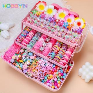 Bộ phụ kiện tóc HOBBYIN, Dây buộc tóc nữ nhiều màu sắc đàn hồi cao, Hoa không làm tổn thương Dây buộc tóc bé gái Trẻ em