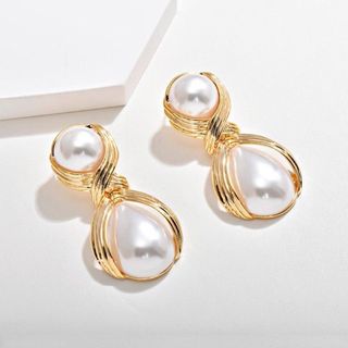 Châu Âu Mỹ Phóng Đại Bông Tai Ngọc Trai Lớn Nữ Tiệc Dạ Hội Bông Tai Cao Cấp Cảm Giác Sang Trọng Nhẹ Thời Trang Bông Tai Giọt Nước