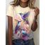 Thời Trang 3D Bướm In Hình Áo Thun Nữ Mùa Hè Cổ Tròn Tay Ngắn Kawaii Girl Tee