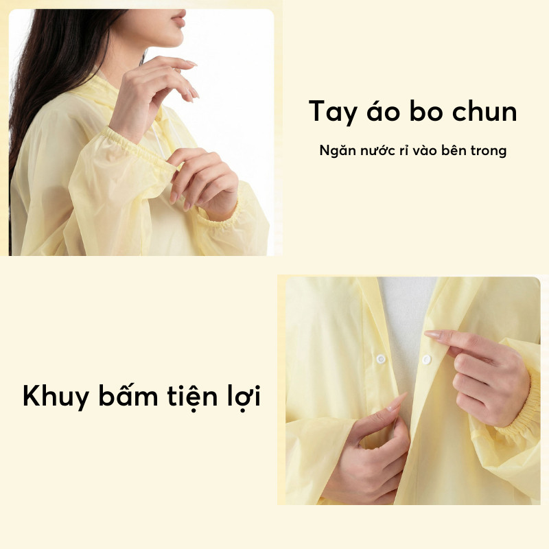 Áo Mưa EVA 1 Người Chống Nước DINO, Gấp Gọn Bỏ Túi, Nhẹ Thoáng Khí, Dùng Đi Học Du Lịch Concert