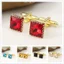 Ao sơ mi nam thời trang, khuy sét đen pha lê và còng ruby lót vàng - 9TIY