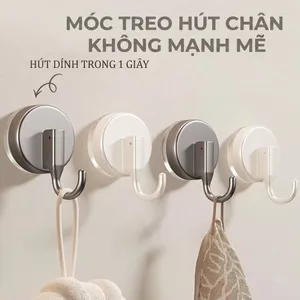 Móc ABS treo tường hút chân không chịu lực mạnh, không cần khoan đa năng
