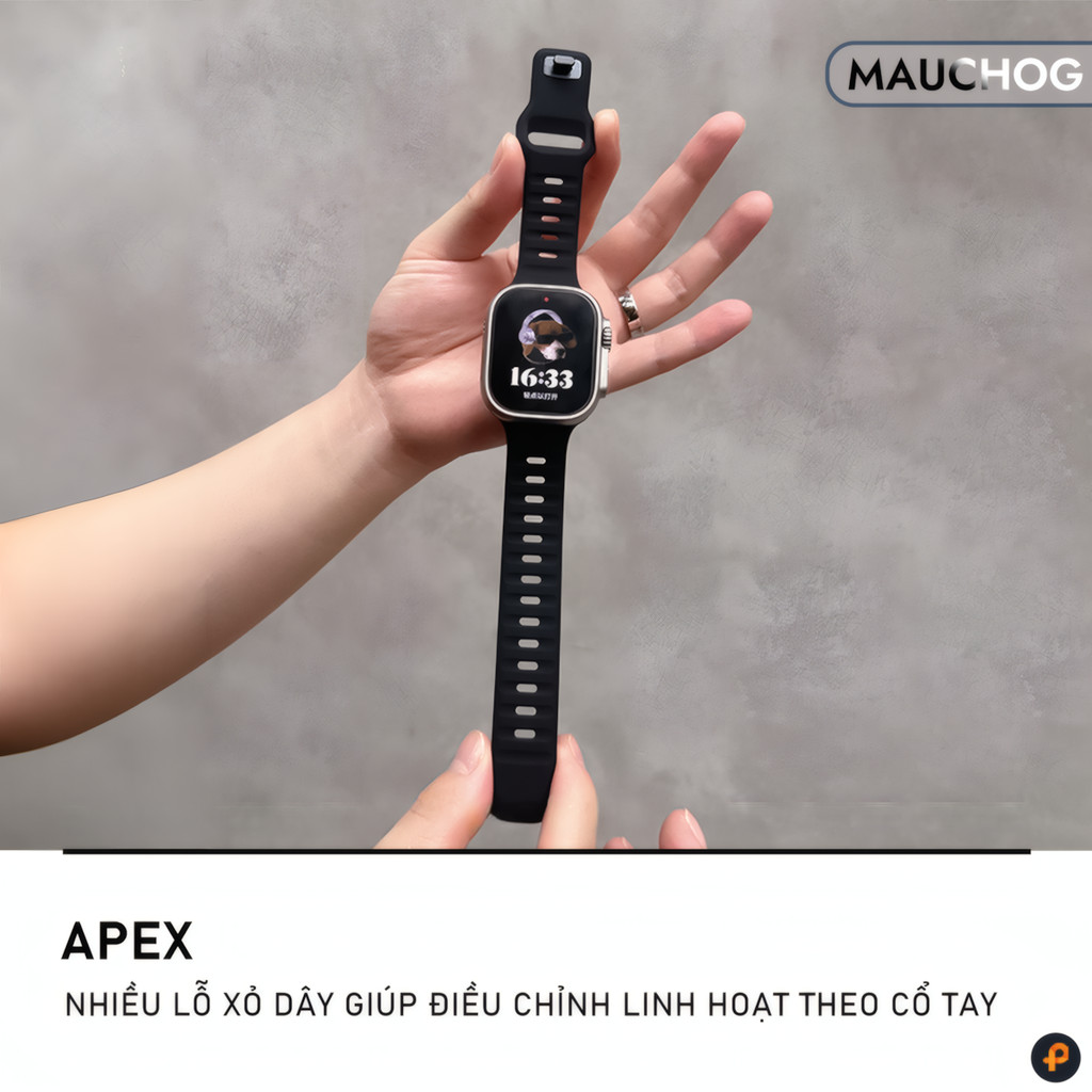 Dây Đeo Cao Su Silicon Thoáng Khí Cho Đồng Hồ Apple Watch Ultra Series S11 10 9 8 7 6 SE 44/45/46/49 38/40/41/42mm
