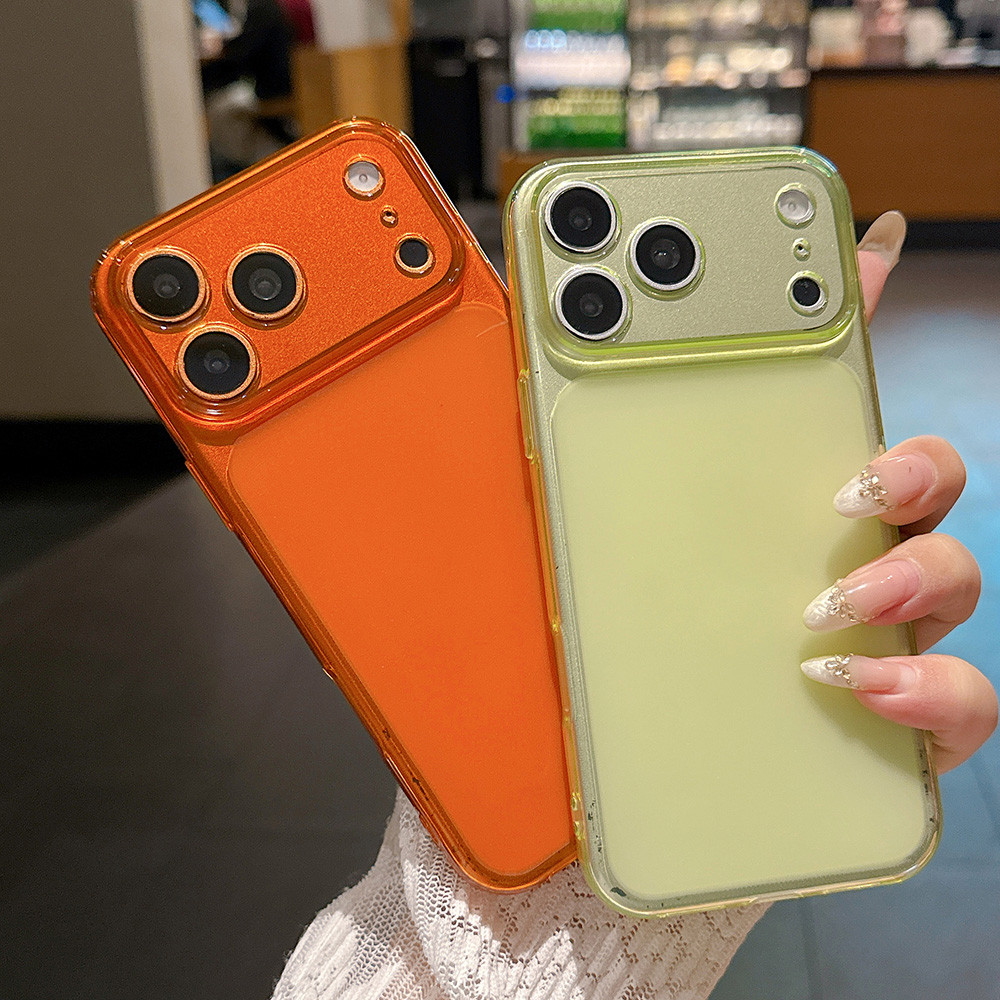 Ốp điện thoại mềm mờ dòng màu trong suốt đơn giản cho iPhone 17 Pro Max 16 15 14 13 Vỏ bảo vệ chống sốc