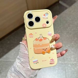 Hoạt Hình Dễ Thương 3D Bánh Trái Tim Tình Yêu Bên Ốp Lưng Điện Thoại iPhone 17Promax 11 12 13 14 15 16 Pro Max 15Plus Silicon Mềm Chống Sốc Nữ Điện Thoại Di Động