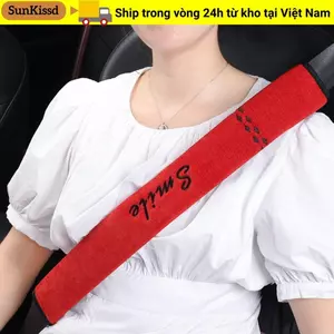 SUNKISSD Dây đai an toàn ô tô, Bảo vệ vai ấm cúng Dây an toàn ô tô Miếng đệm vai, Bảo vệ vai Chenille có thể điều chỉnh đa năng Trẻ em