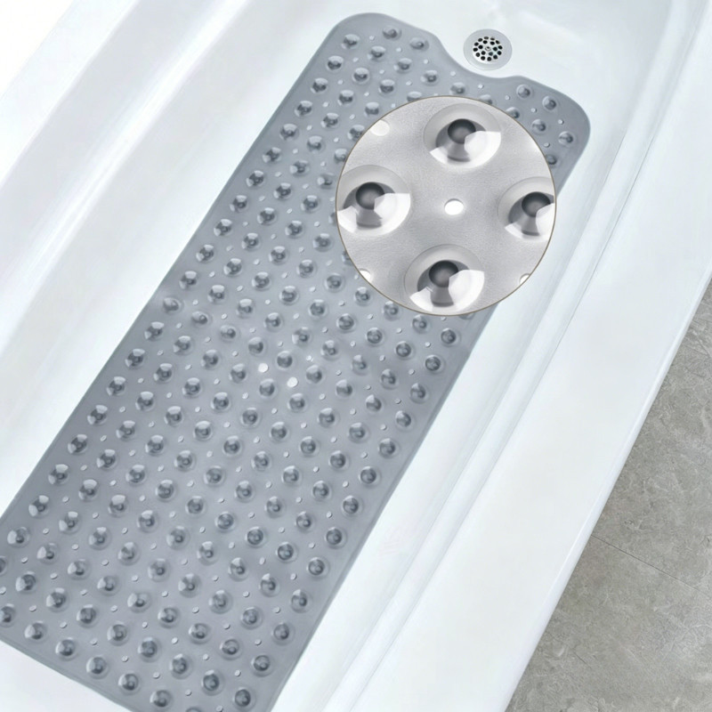 Thảm Massage Chân Lót Sàn Nhà Tắm Chống Trơn Trượt, Kích Thước 40x100cm, Lỗ Thoát Nước, Cốc Hút,chất Liệu PVC Cao Cấp