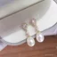 Bông tai ngọc trai nước ngọt tự nhiên vàng 18K, thiết kế siêu nhỏ với viên zircon sang trọng - Q31Q