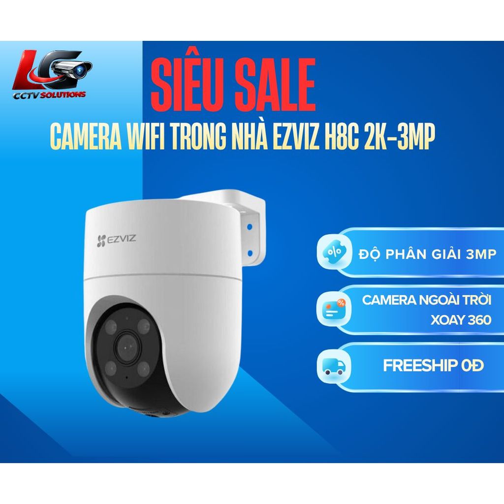 Camera Wi-Fi Ngoài Trời EZVIZ Quay Quét 360 (H7c / H8c / H9c) 2K 3K 4K - Tích Hợp AI, Ban Đêm Có Màu