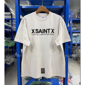 Chất lượng cao Hàng có sẵn ST1130 Xi măng trắng thoải mái Áo thun in chữ phù hợp