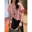 Fashionable oversized pink short-sleeve t-shirt for women with Hong Kong-inspired design