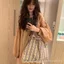 LittleChicThings Nguyên Bản Tím Tím Nhỏ Tulip Xếp Ly Ren Tươi Phong Cách Kỳ Nghỉ Túi Một Vai