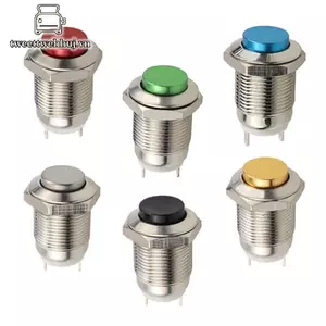 Công tắc nút nhấn kim loại Tweeduj 12 MM Tự đặt lại khởi động Dừng đầu tròn Đầu cao thường mở / thường đóng VN