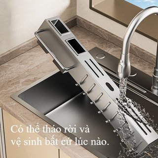 Treo Tường Nhà Bếp Tổ Chức Dao Inox Đũa Giá Đỡ Không Khoan Không Gian Tiết Kiệm Móc