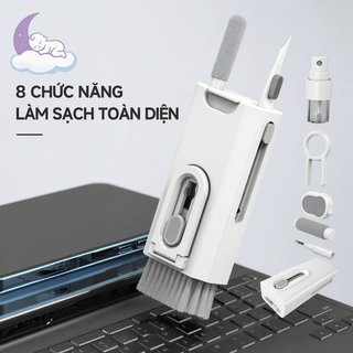 Bộ làm sạch màn hình máy tính xách tay Bàn chải bàn phím 8 trong 1 AirPods Điện thoại Máy tính bảng Công cụ loại bỏ bụi
