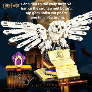Harry Potter Bộ lắp ráp cú lông trắng đồ chơi trang trí bàn quà tặng sưu tập