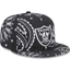 Mũ snapback E2RA đen Las Vegas Raiders họa tiết paisley 9FIFTY mới, thêu nhiều màu, phù hợp nam nữ mang ngoài trời.