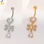 Nhẫn nút bụng bướm zircon pha lê sáng bóng, phù hợp làm trang sức gợi cảm cho nữ và bé gái, quà tặng mới lạ