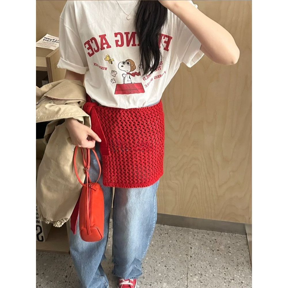 Milyfashion Xám Phù Hợp Với Lưới Rỗng Dệt Kim Mông Màn Váy Lớp