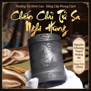 Chén Chủ Dùng Thưởng Trà, Chén Tử Sa Khắc Nổi Mã Đáo Thành Công – Chén Trà Đạo Cao Cấp Dung Tích 210 ml