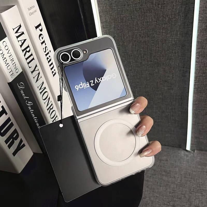 Thích hợp cho Samsung Galaxy Z Flip 7 / Z Flip 6 Vỏ điện thoại từ tính mờ trong suốt bao gồm và gập vỏ cứng tương thích với ZFlip 7 / 6 / 5 / 4 / 3 5G N3 Vỏ bảo vệ lật