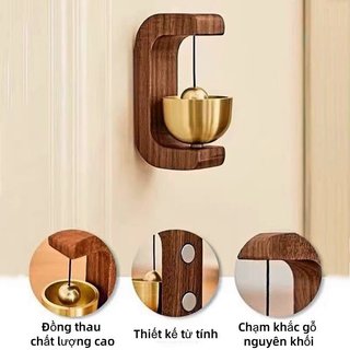 Vintage Gỗ Đồng Gió Chuông Cửa Từ Trang Trí Phong Cách Nhật Bản Nhà Vườn Quà Tặng