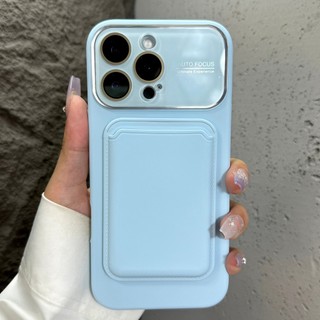 Ốp Lưng Thẻ Từ Cửa Sổ Lớn Silicon Sang Trọng Cho Điện Thoại Di Động iPhone17 Pro Max 16 15 14 Pro Max Bảo Vệ Camera Chống Sốc Ốp Lưng Mềm Chống Rơi