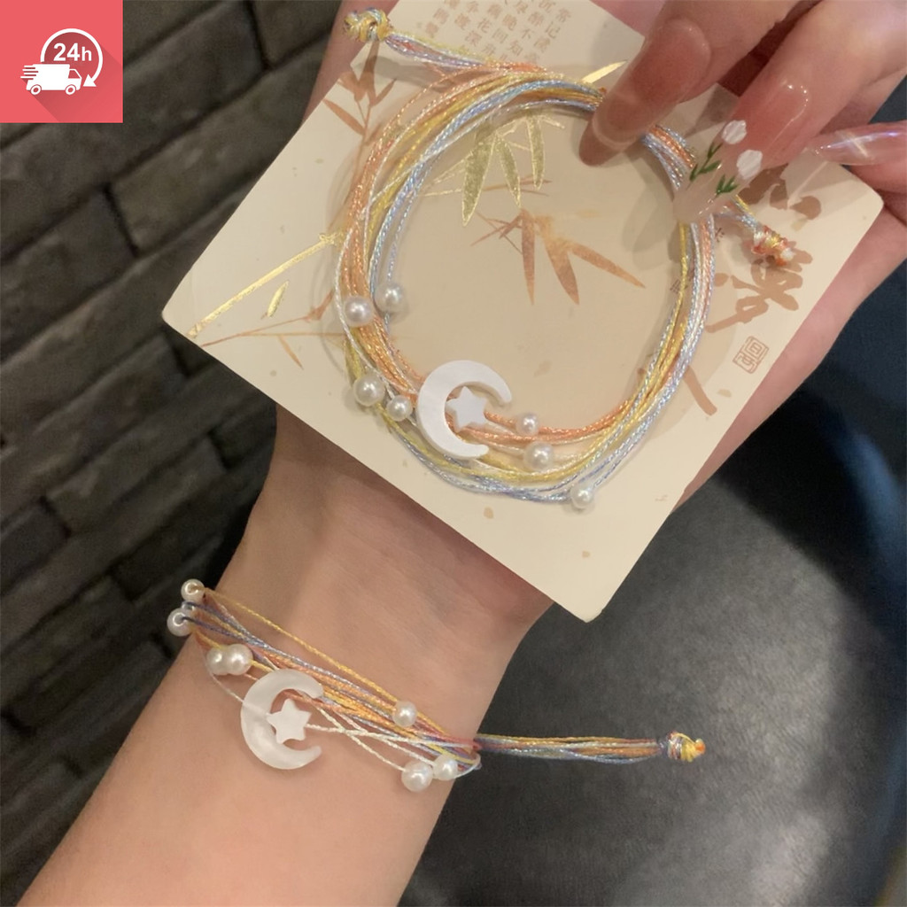 Mặt Dây Chuyền Mặt Trăng và Ngôi Sao Phong Cách Trung Quốc - Màu Sắc Tươi Sáng, Thanh Lịch
