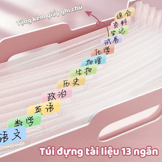 Túi Đựng Tài Liệu Cao Cấp 13 Ngăn A4 Chống Nước - Phụ Kiện Dành Cho Học Sinh Và Dân Văn Phòng