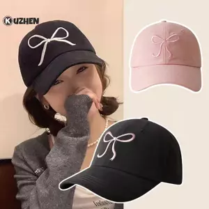 KUZHEN Ngọt Nơ Bóng Chày Cotton Có Thể Điều Chỉnh Mũ Snapba Xuân Thu Thêu Mũ Nữ Ngoài Trời Thường Ngày Mũ Chống Nắng Tấm Che Mũ HOT