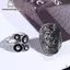 Tweeduj Vintage Phóng Đại Hình Học Hoa Mở Nhẫn Có Thể Điều Chỉnh Dành Cho Nữ Punk Ngón Tay Trang Sức Dự Tiệc Quà Tặng VN