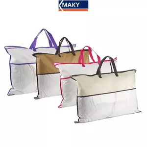 MAKY Trong Suốt Không Dệt Gối Paed Quilt nket Dây Kéo Chống Bụi Túi Bảo Quản Hộ Gia Đình Tổ Chức Túi Tote Nhiều Kích Cỡ VN