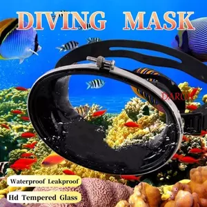 Kính lặn DARON, Kính cường lực màu đen Mặt nạ lặn, Kính bơi bền linh hoạt bằng thép không gỉ Spearfishing dành cho nữ