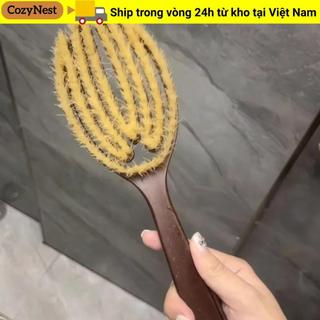 Bàn chải tắm COZYNEST, Bàn chải tắm tóc mềm mại cọ xát lưng Pig Mane, bằng gỗ sáng tạo Tay cầm dài Massage chà lưng Dụng cụ làm sạch hiện vật