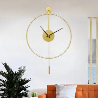 Đồng hồ treo tường cổ điển trang trí lớn có con lắc, Đồng hồ treo tường kim loại im lặng chống dính hiện đại cho phòng khách, phòng ngủ, học tập, văn phòng, 20 '' 23 "