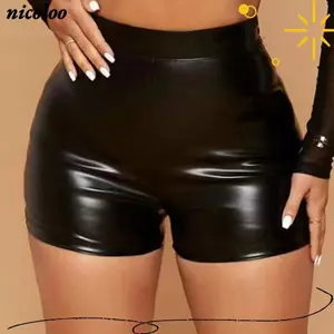 Quần Ngắn NICOLOO, Quần Short Eo Cao Gợi Cảm Slim Fit, Quần Short Da Xuân Hè Hot Quần Áo Nữ