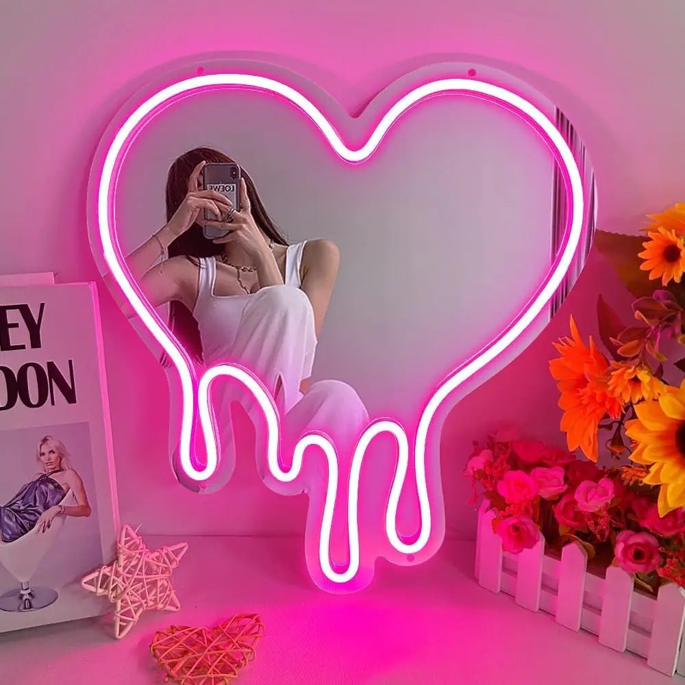 Đèn LED Neon Gương Acrylic Hello Kitty Dạ Quang Trang Điểm Trang Trí Phòng Ngủ Không Khí FRG7