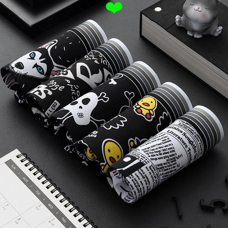 Quần Lót Nam Bé Trai Thanh Thiếu Niên Bé Trai Học Sinh Boxer Hợp Thời Trang Cá Tính Hoạt Hình Giữa Eo Thoáng Khí Boxer Quần Đùi