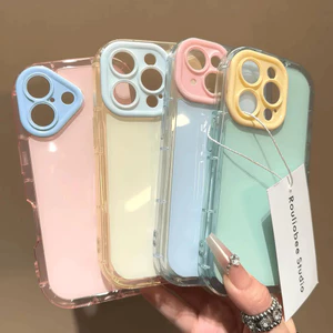 Ốp lưng, Chất liệu TPU mềm, Chống sốc, Bảo vệ, Màu Pastel trong suốt, Vỏ điện thoại silicon, Tương thích với iPhone 11, 12, 13, 14, 15, 16, Pro Max và Plus