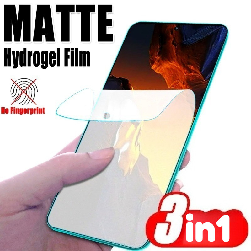 3in1 Dành Cho Google Pixel 9a 10a 9 10 Pro XL Miếng Dán Bảo Vệ Màn Hình Hydrogel Mờ + Phim Mặt Sau Bằng Sợi Carbon Cho Google Pixel 8a 8 7a 7 6a 6 Pro Phim Bảo Vệ Mờ Điện Thoại