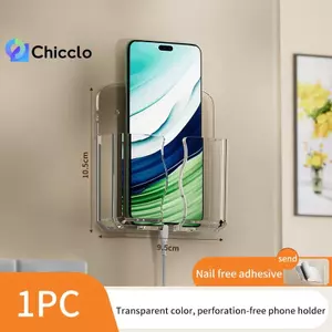 Giá đỡ tường điện thoại di động đa năng Hộp lưu trữ sạc điện thoại di động Bộ sắp xếp TV Điều khiển từ xa Giá treo Braet Sạc làm đẹp