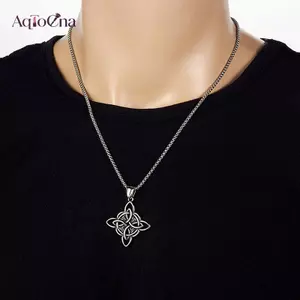 AqToCna Vintage Phù Thủy Thắt Nút Mặt Dây Chuyền Nelace Punk Celtic Thắt Nơ Nam Nữ Trang Sức Phụ Kiện Quà Tặng AqToCna
