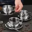 TRTR 170 / 200 / 250 / 280ml Cốc cà phê bằng thép không gỉ Bộ cốc sữa và đĩa kèm đĩa Thảm tay cầm thìa Dễ dàng làm sạch và tái sử dụng VN