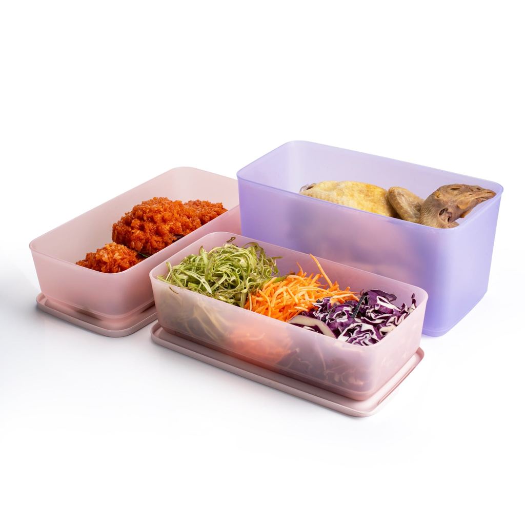 Hộp Trữ Mát Tupperware Bộ 6 Hộp ( 2h 1L + 2h 1.4L + 2h 3.1L) Cubix  - Chính Hãng Tup Việt - Tươi Mát